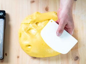 Bowl scraper and dough