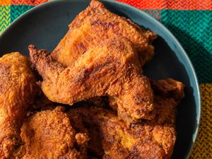 a plate of copycat Pollo Campero fried chicken 