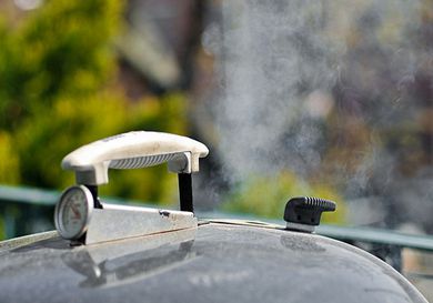 Closeup of the top of a smoker