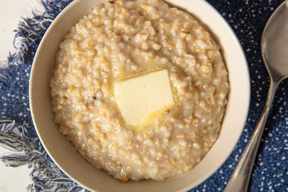 Overhead view of instant pot oatmeal