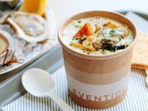 Clam chowder at Eventide Fenway