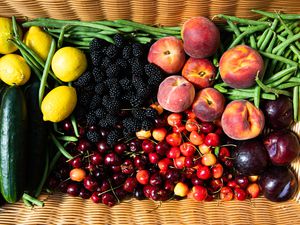 Basket of fruit and vegetables