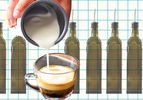 Collage of olive oil and coffe