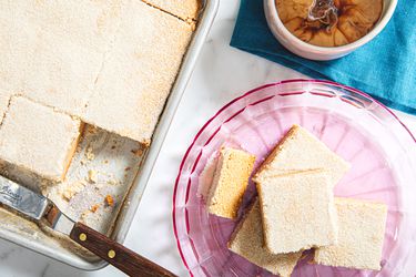 Overheav view of shortbread cookies with coffee