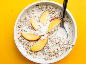 Overhead view of overnight oats