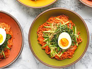 Overhead view of Bibim Guksu