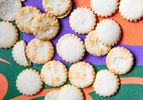 Overhead view of oyster crackers