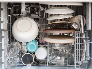 Overhead view of dishwasher