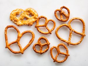 Overhead view of pretzels