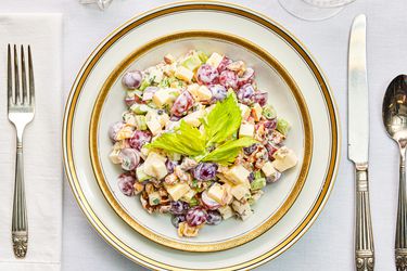 Overhead view of Waldorf salad