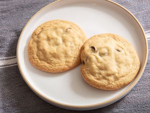 Overhead view of one bowl cookies