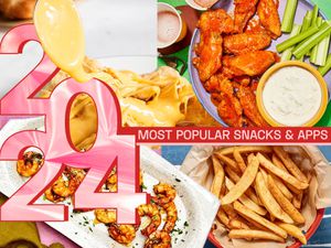 Collage of most popular snacks and apps