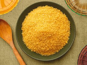 Overhead view of couscous