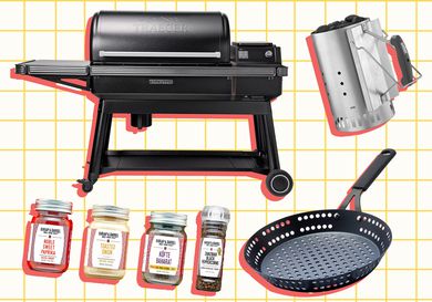 Barbecue Products on a pale yellow background