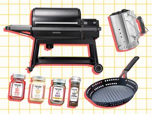 Barbecue Products on a pale yellow background