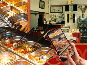 A college of British Chinese takeaway photos