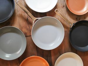 Ceramic skillets displayed next to each other