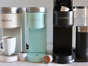 A selection of Keurig coffee machines that we tested.