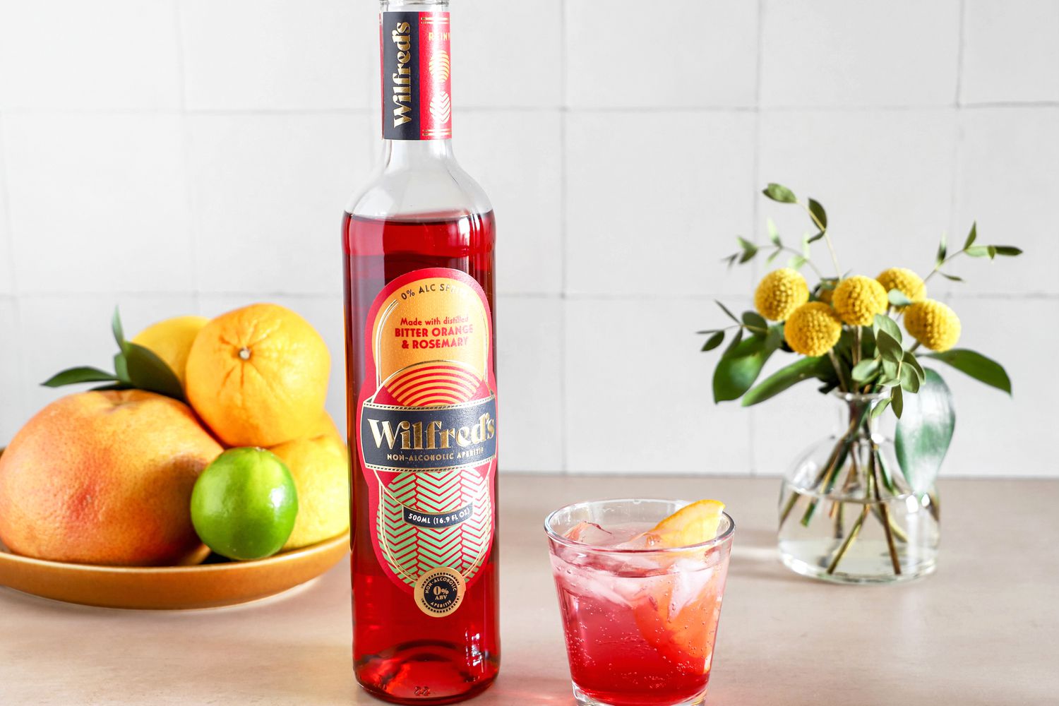 Wilfred's Non-Alcoholic Bittersweet Aperitif on counter