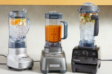 three blenders on a kitchen countertop