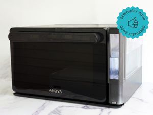 Seriously good blue label on a photo of the anova precision oven 